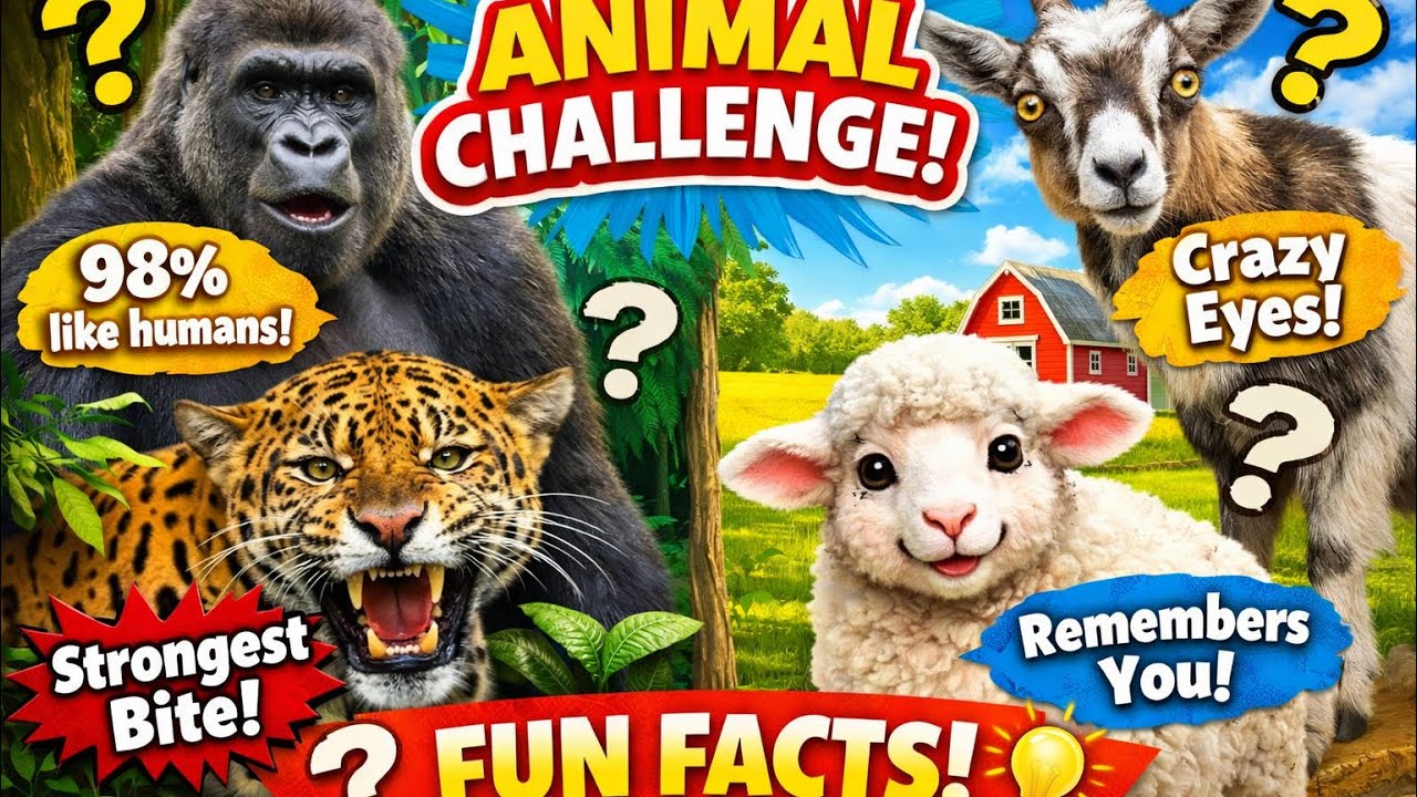 Animal 🦓 challenge | fun 🤩 facts for kids