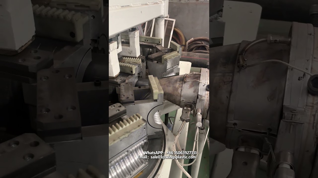 Single Wall Corrugated Pipe Machine #plasticextrudermachine #pepipe plasticmachine #machine