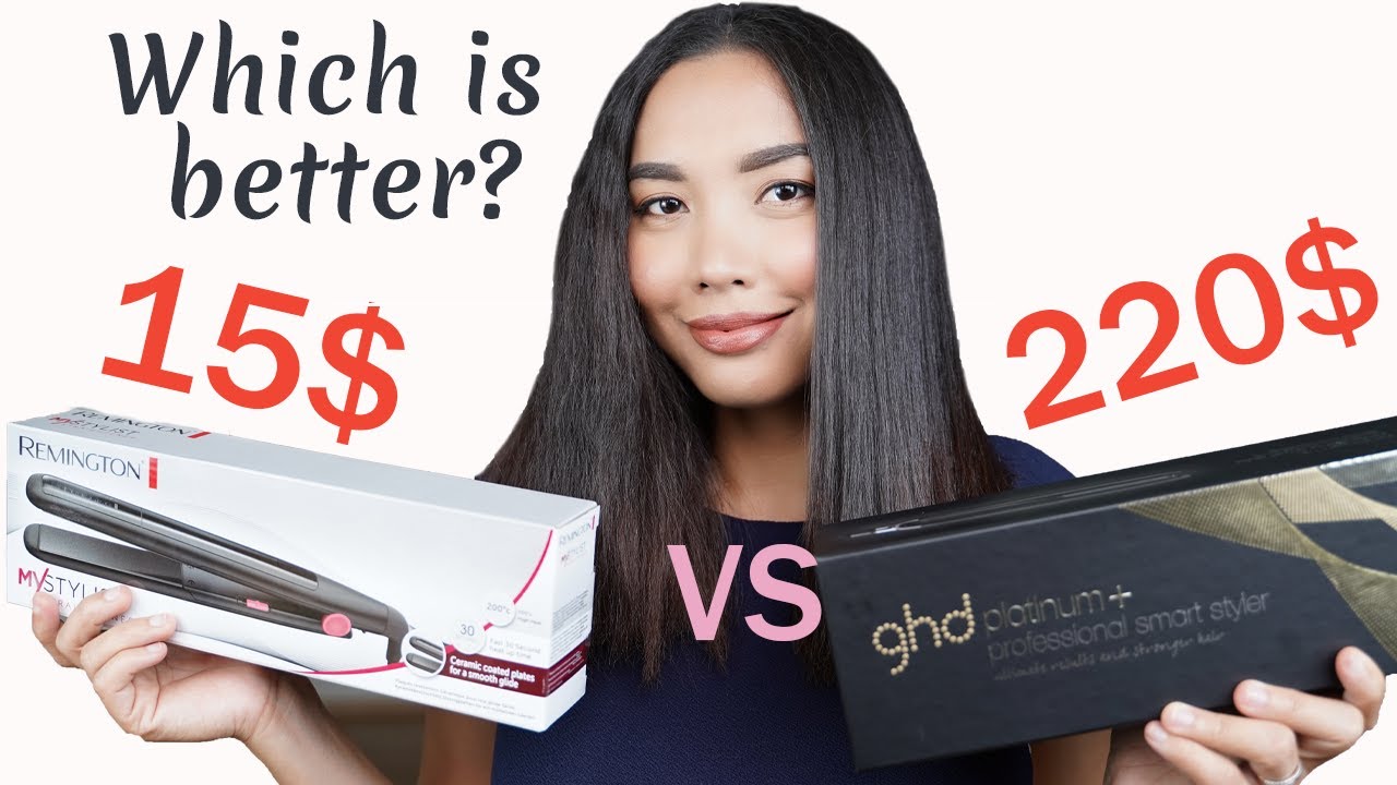 220 DOLLAR VS 15 DOLLAR HAIR STRAIGHTENER | GHD PLATINUM SMART HAIR STYLER vs REMINGTON Itsmilkyways