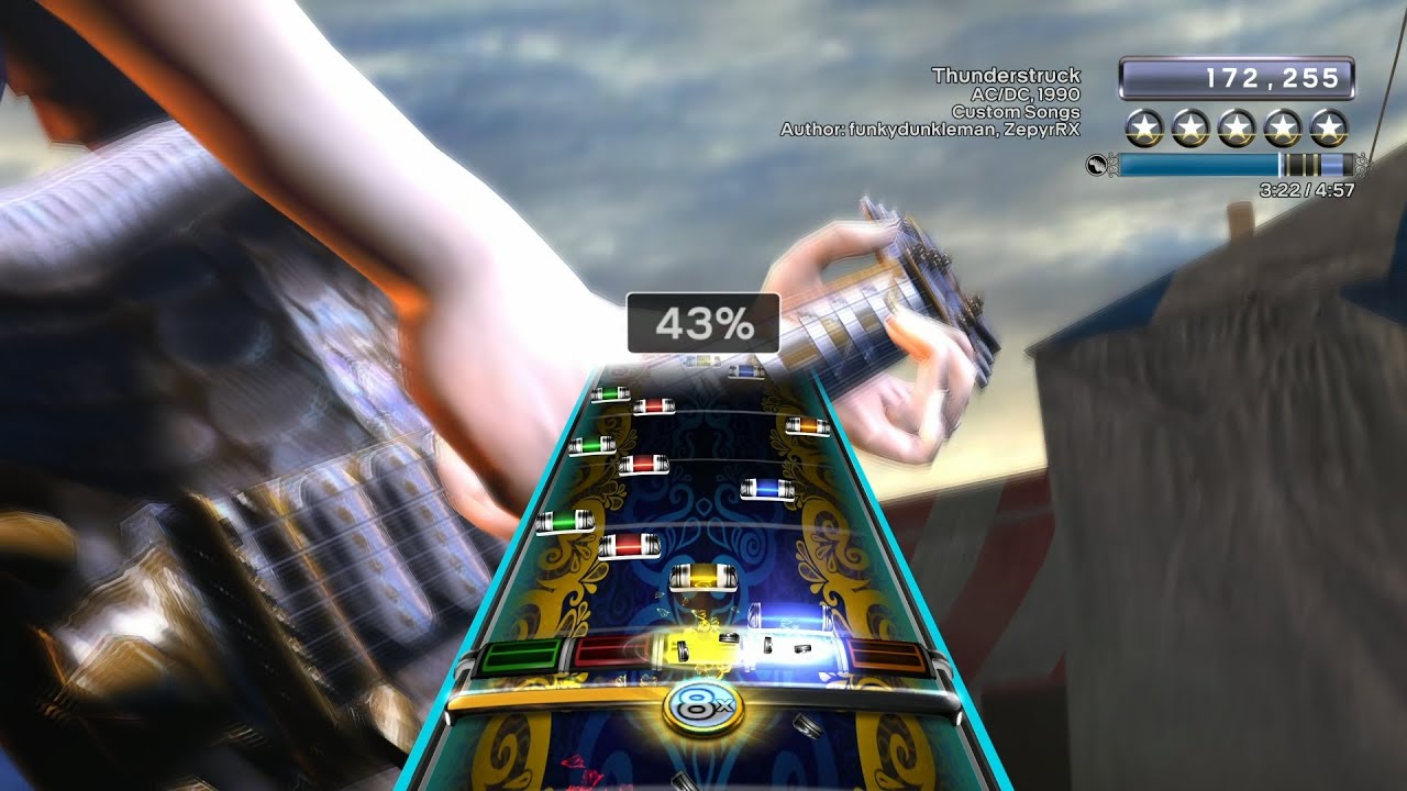 Thunderstruck (Studio Version) - AC/DC Guitar FC (RB3 Custom) HD Gameplay (PC)