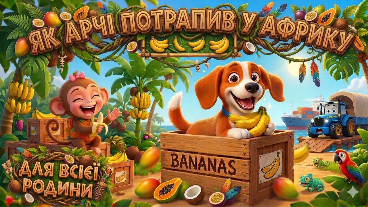 Песик Арчі їде в Африку! 🐶🍌 | Новий Мультик про Синього Трактора | Українською!