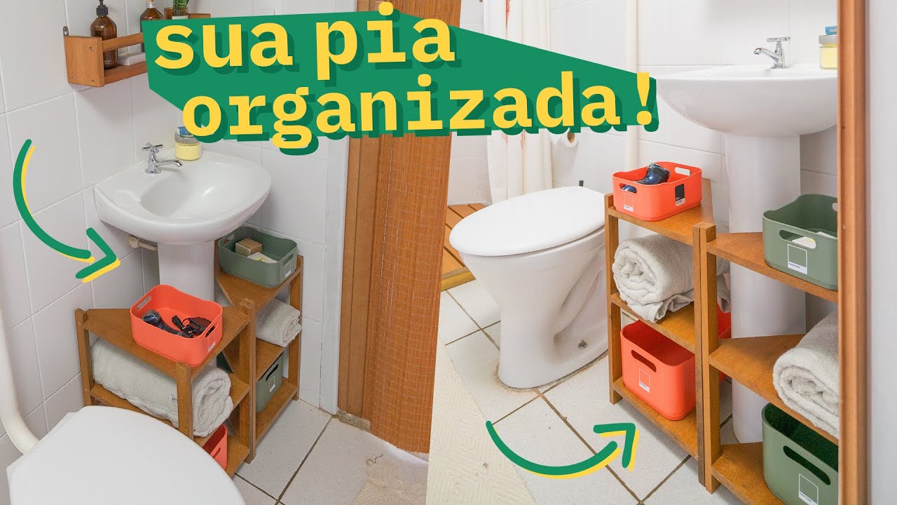 DIY - MÓVEL PARA PIA DE COLUNA no BANHEIRO