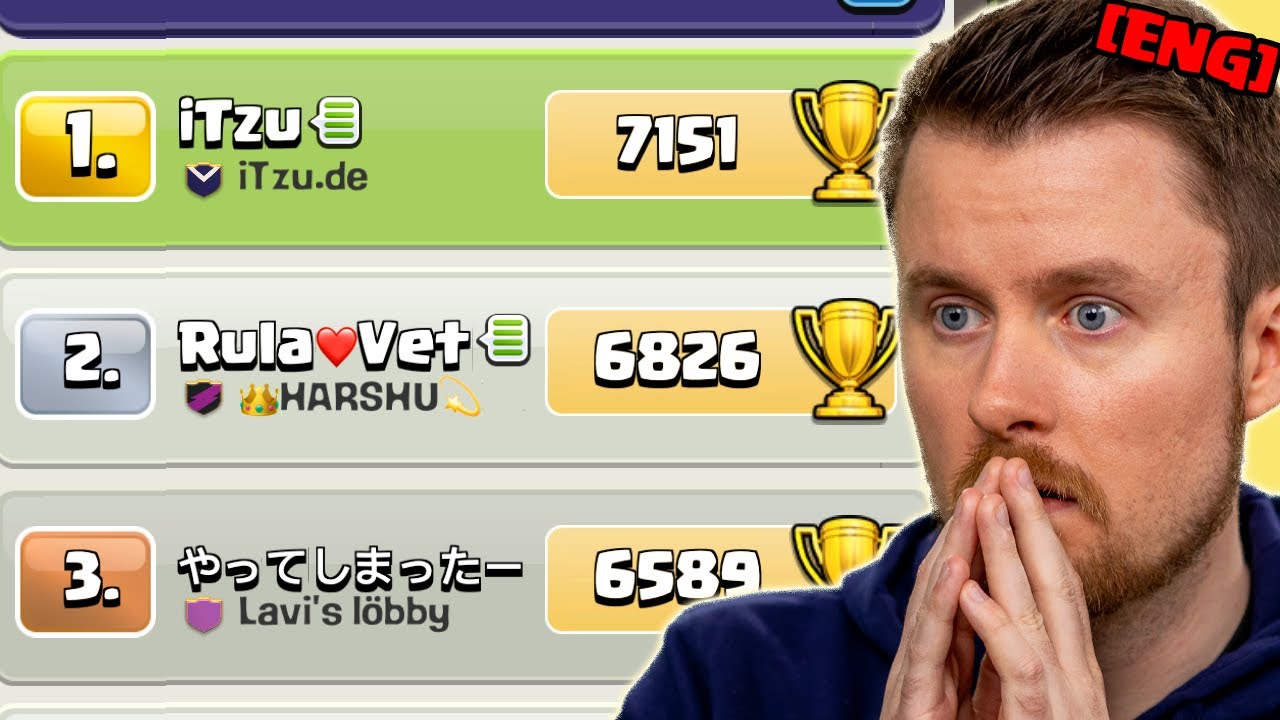 7150 TROPHIES on the LAST DAY of LEGEND SEASON as RANK 1 GLOBAL (Clash of  Clans)