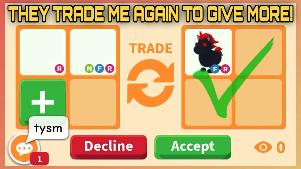 🔥😍 I GOT EVIL UNICORN AGAIN!! AND THEY TRADE ME AGAIN TO GIVE MORE!! LUCKY WIN TRADE!! in #adoptme