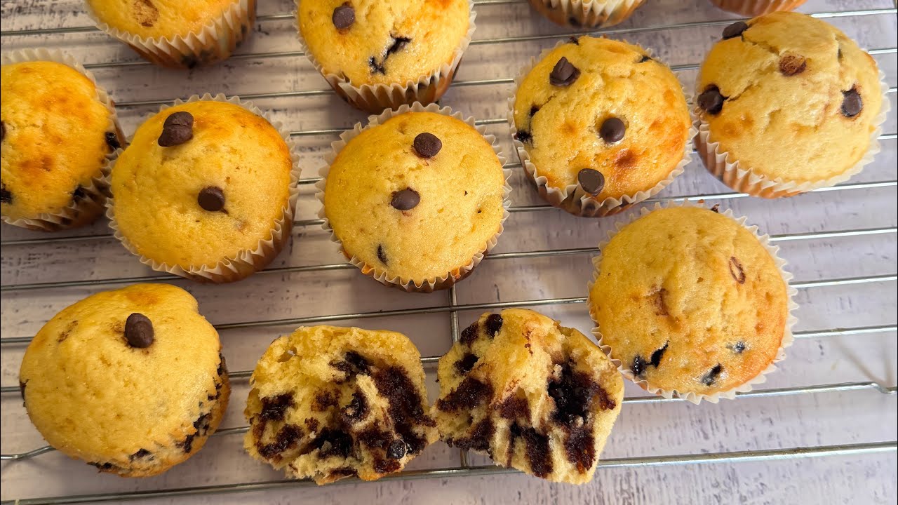 Fluffy Chocolate Chip Muffins Recipe | Soft, Tender & Delicious