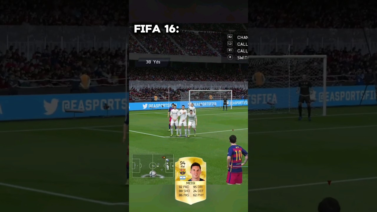 FREE-KICK in FC24 vs FIFA 16 #fc24 #fifa16 #shorts