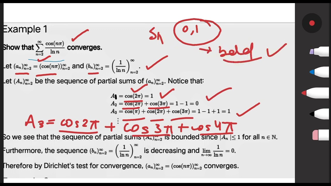Dirichlet's Test for the convergence | Arbitarary Series
