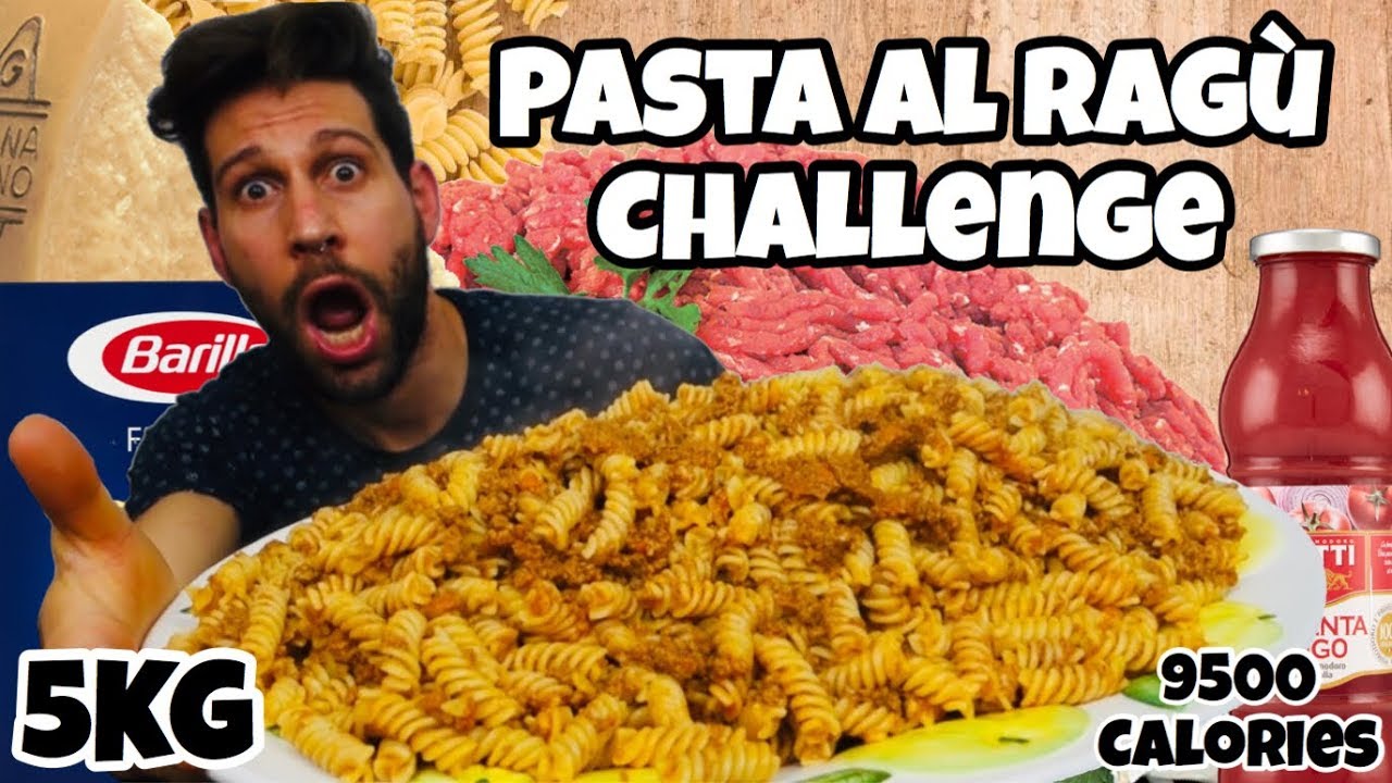 PASTA AL RAGÙ Challenge 5KG - Italiano Cheat day - MAN VS FOOD (ENG SUB)