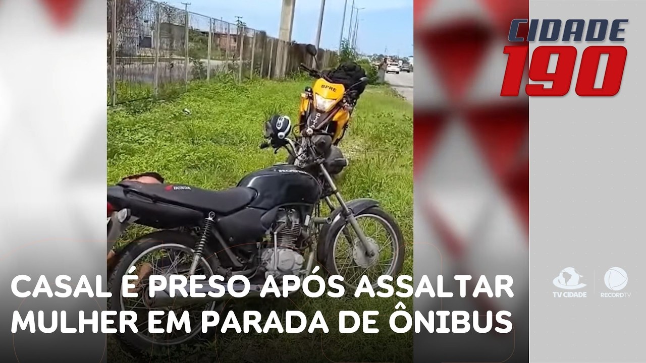 Casal é preso por assaltar mulher em parada de ônibus; foram perseguidos pela polícia | Cidade 190