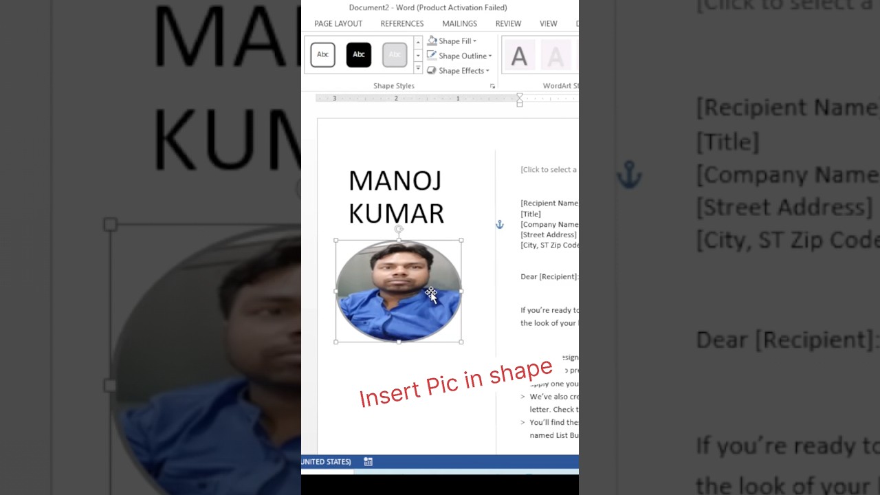Insert Picture in Shape in MS Word - Creative Design Tips and Tricks