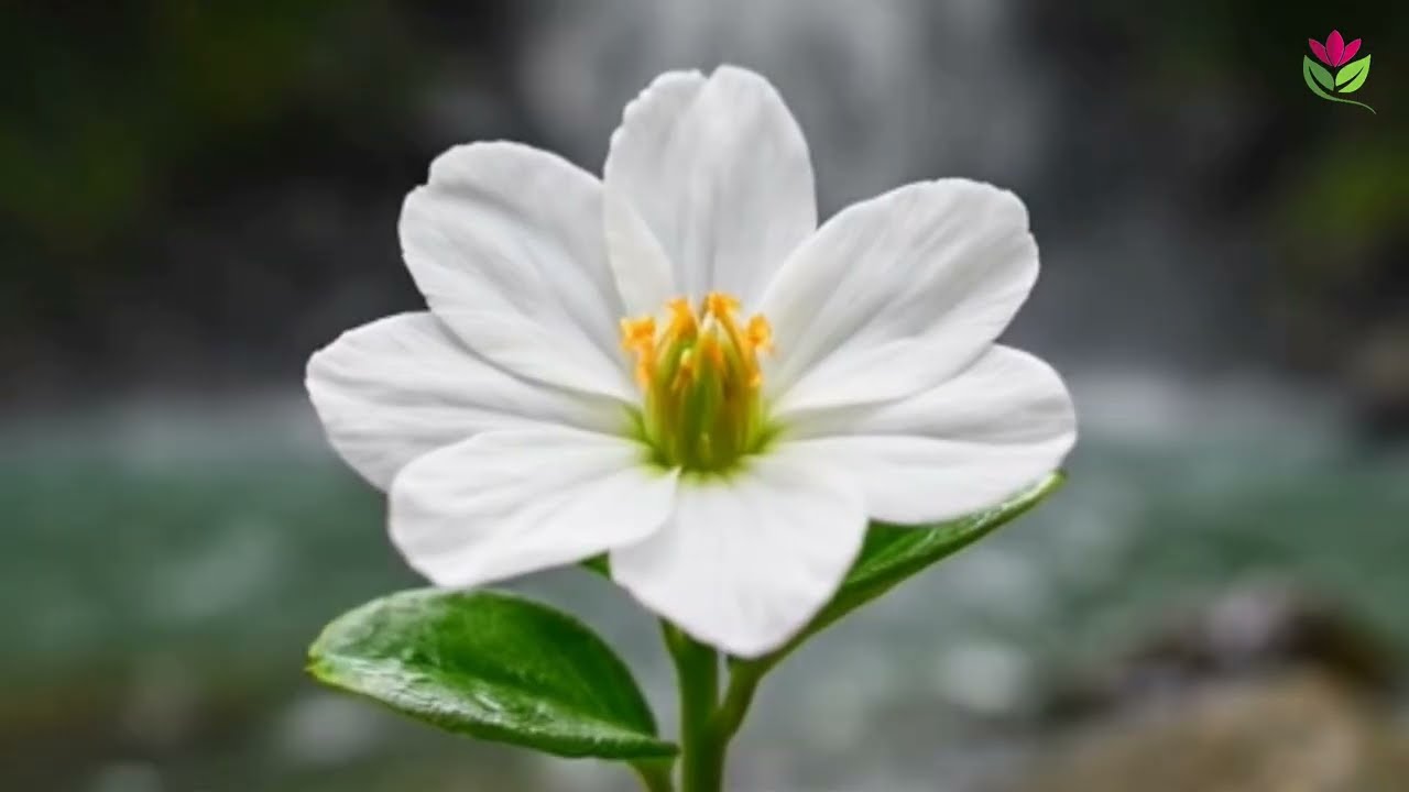 Amazing Flower Blooming Near Waterfall | Relaxing music for soothing 🌸🌹