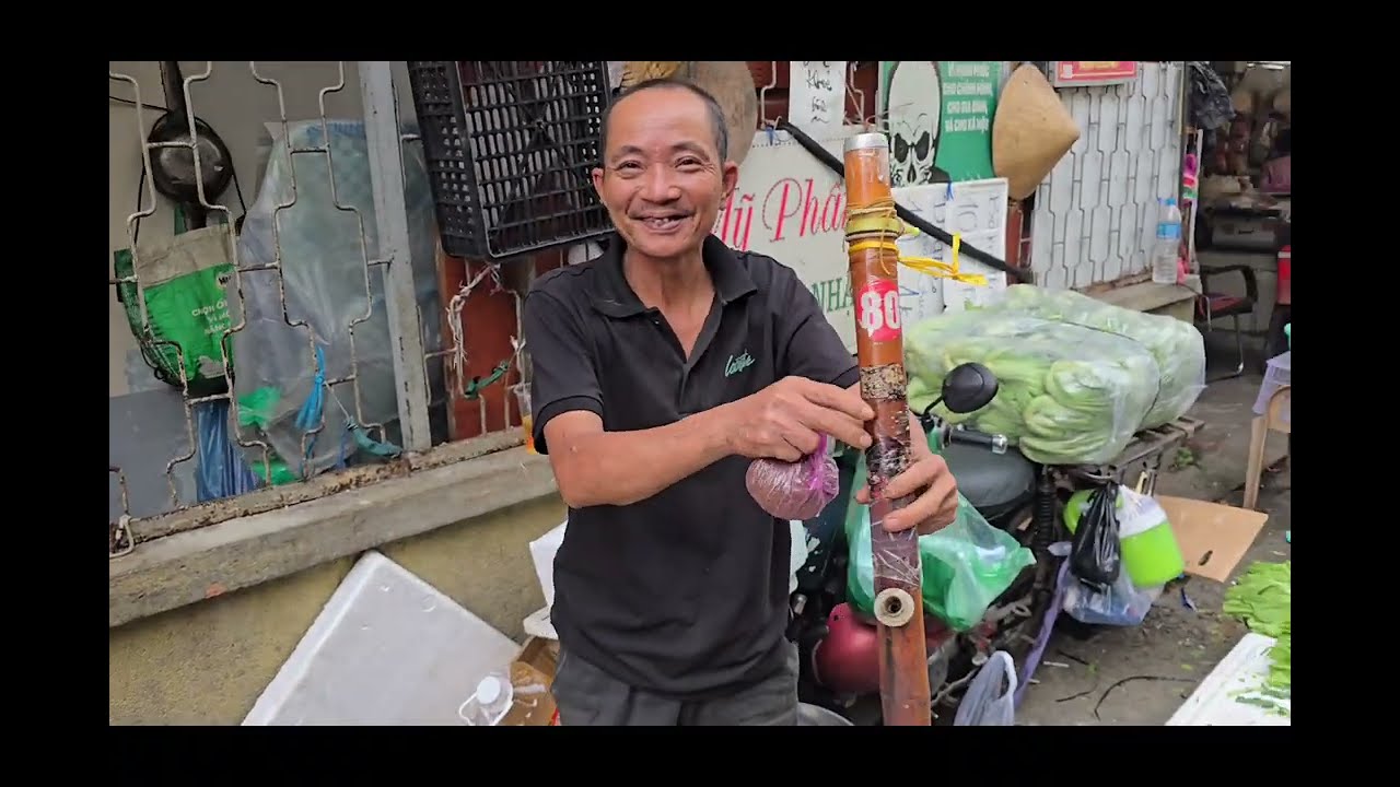 Saigon street market walk. POV walking tour. Daily life.