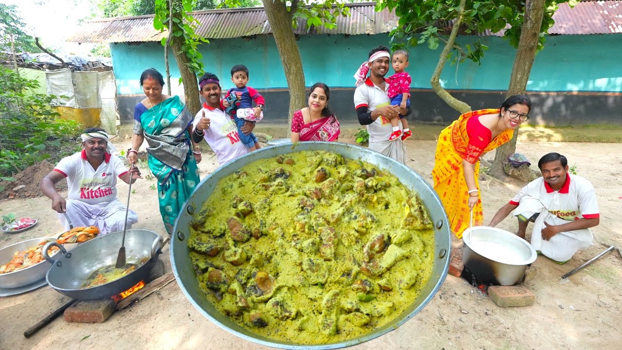 Bengali Famous Katla Posto & Chicken Masala Curry cooking for village people | villfood Kitchen