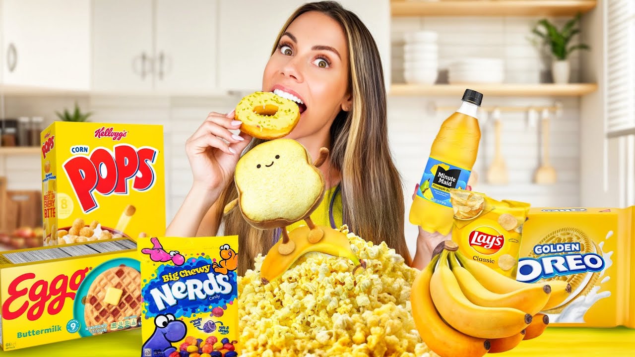 EATING ONLY YELLOW FOODS FOR 24 HOURS !