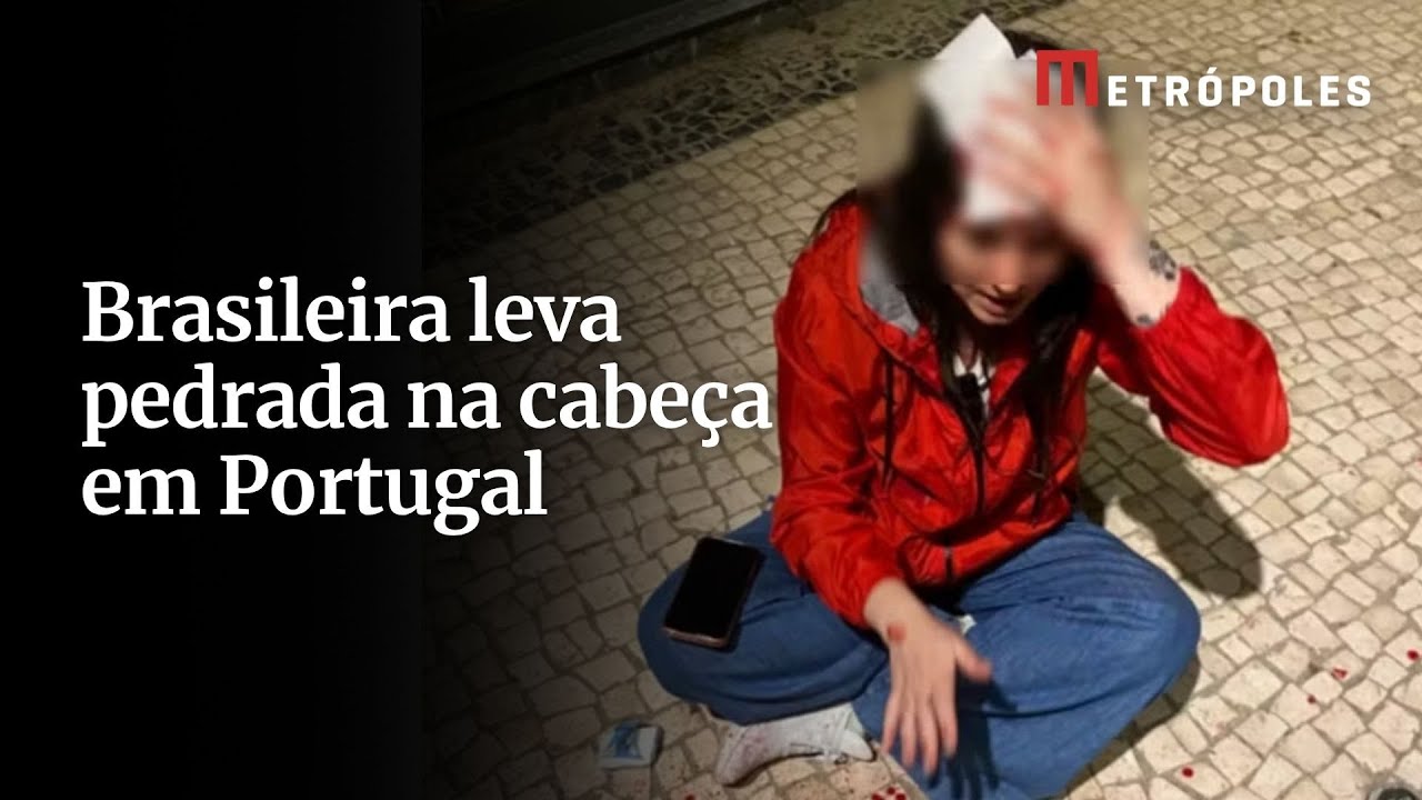 Brasileira leva pedrada na cabeça em Portugal