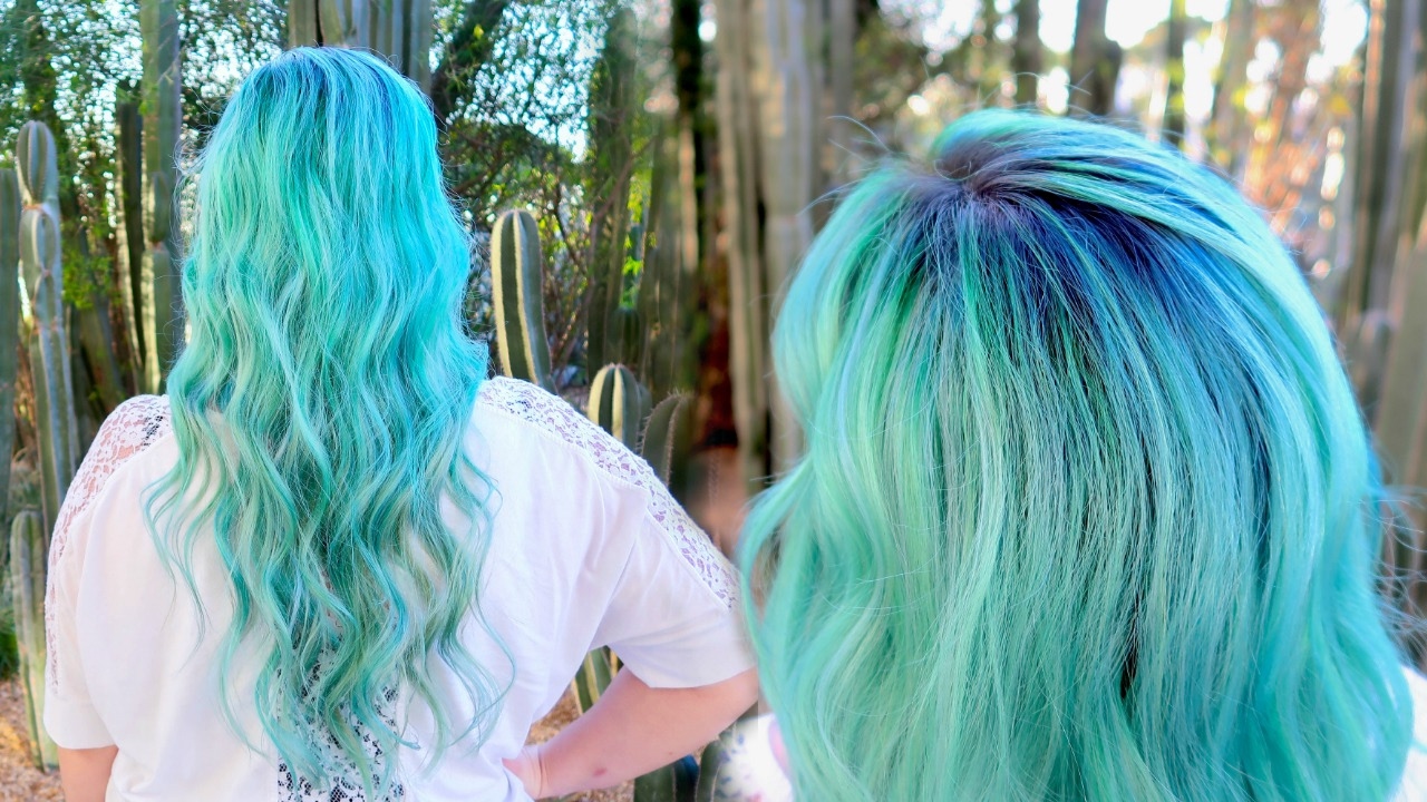 Blue Green Mermaid Hair Color Tutorial | Pulp Riot + Lunar Tides