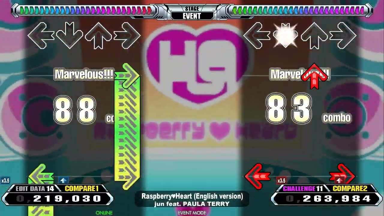 [DDR] Raspberry♡Heart [PERSONAL EDIT/CHALLENGE] Comparison