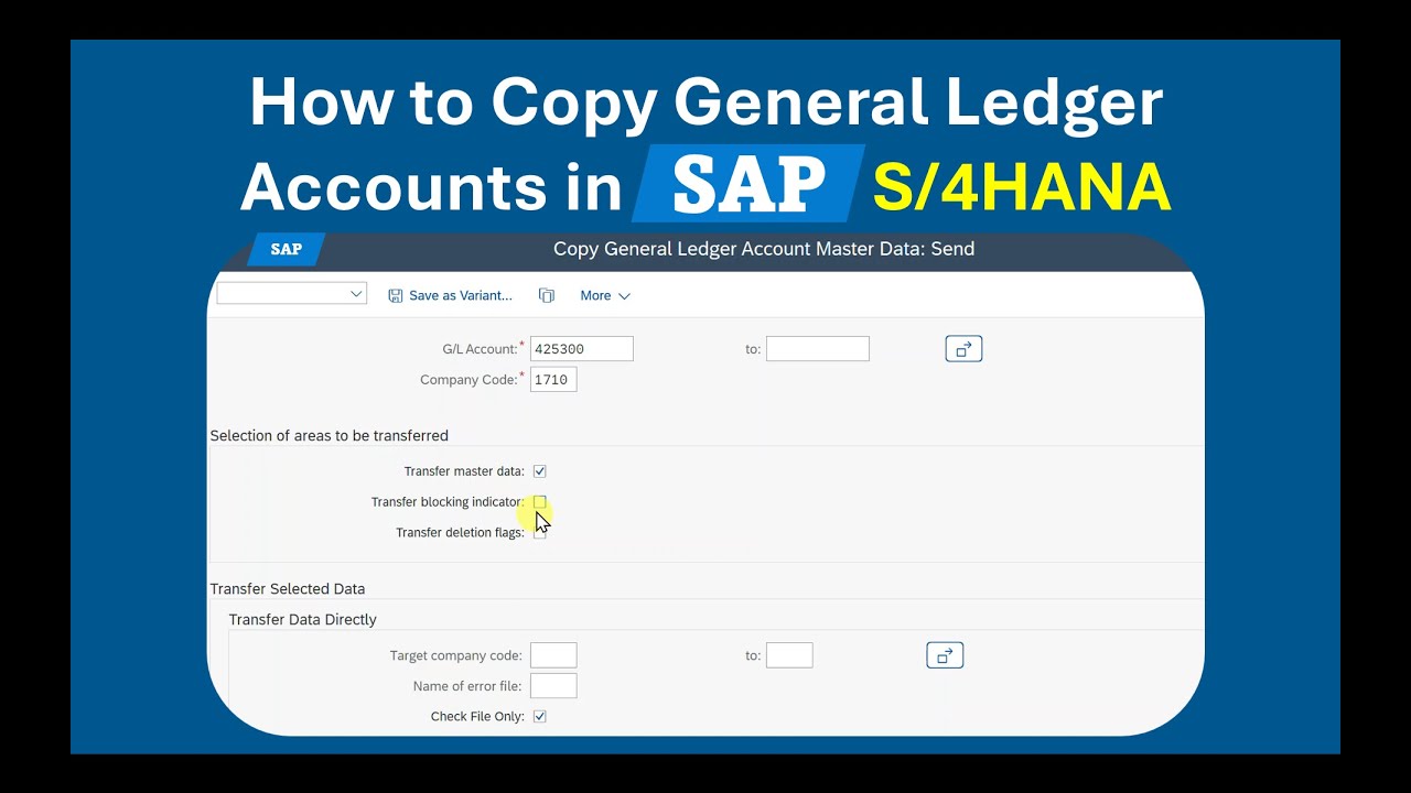 Как копировать основные счета в SAP S/4HANA | Объяснение ручных и автоматических методов