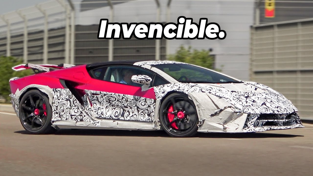 ONE-OFF Lamborghini Invencible driving on the road.