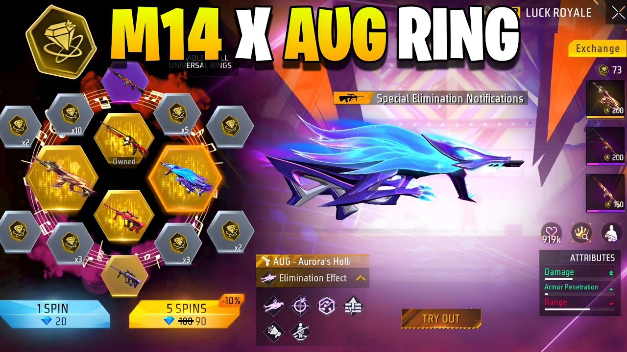 New M14 x AUG Ring Event | Got AUG Aurora’s Holler | Free Fire