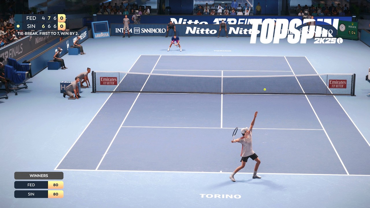 Top Spin 2K25 - Jannik Sinner Vs Roger Federer I Nitto ATP Finals I TWO EPIC TIEBREAKERS (PS5)