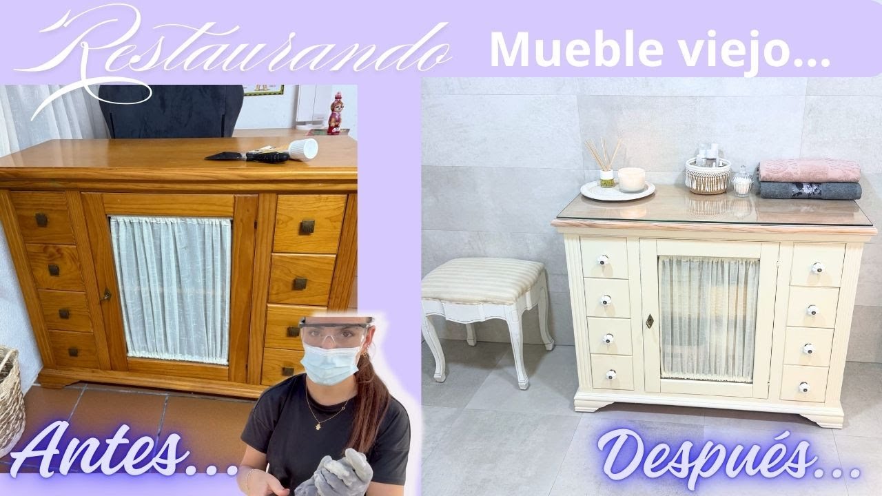 CAMBIO RADICAL 😱 de  MUEBLE VIEJO a JOYITA 💎 RESTAURANDO MUEBLE // FAMILIABOMBONASO