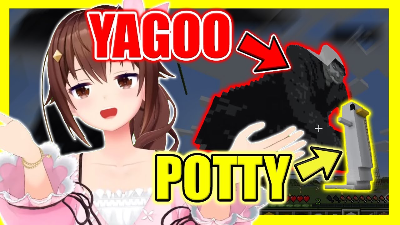 Sora reacts to giant YAGOO monument with a potty 【Hololive】 【ENG Sub】 Minecraft Collab Tokino Subaru
