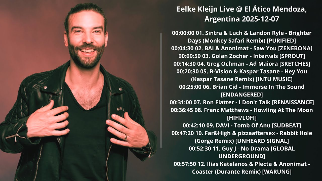 Eelke Kleijn Live @ El Ático Mendoza,Argentina 2025-12-07(DAYS like NIGHTS Radio 425) with tracklist