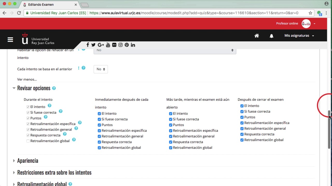 CURSO AVANZADO MOODLE 3.3. Crear y configurar un examen
