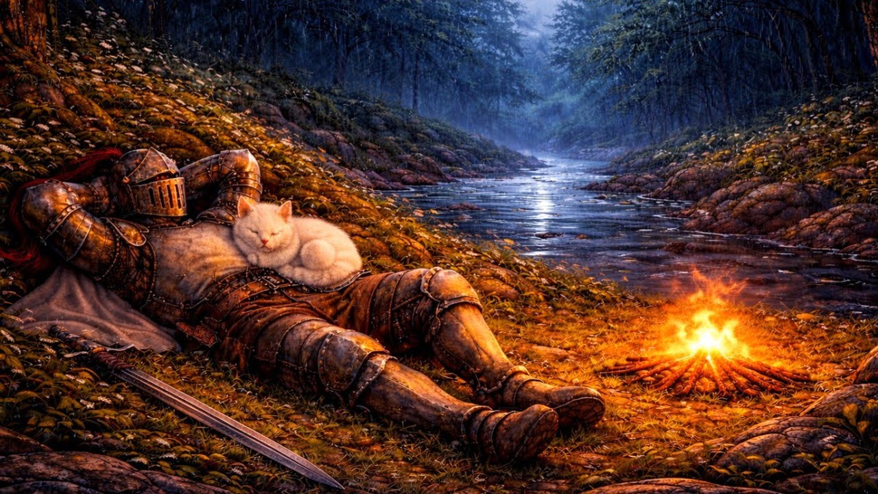 A Knight, a Cat, and a Quiet Night | Medieval ambient🌙