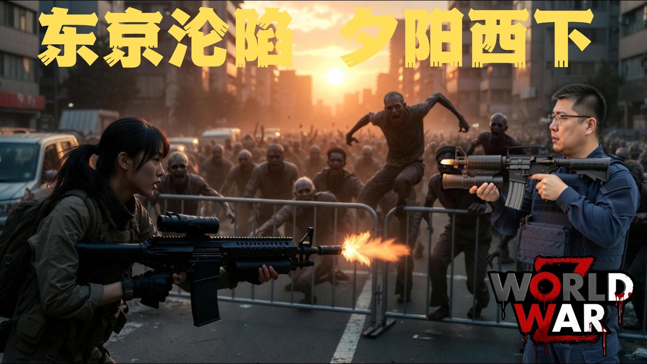 这就是日本东京的末日！在狭窄街道用重火力横扫僵尸海 |在落日余晖下迎接万只尸潮的洗礼 | 僵尸世界大战：夕阳西下 | world war z实况 gameplay |wwz