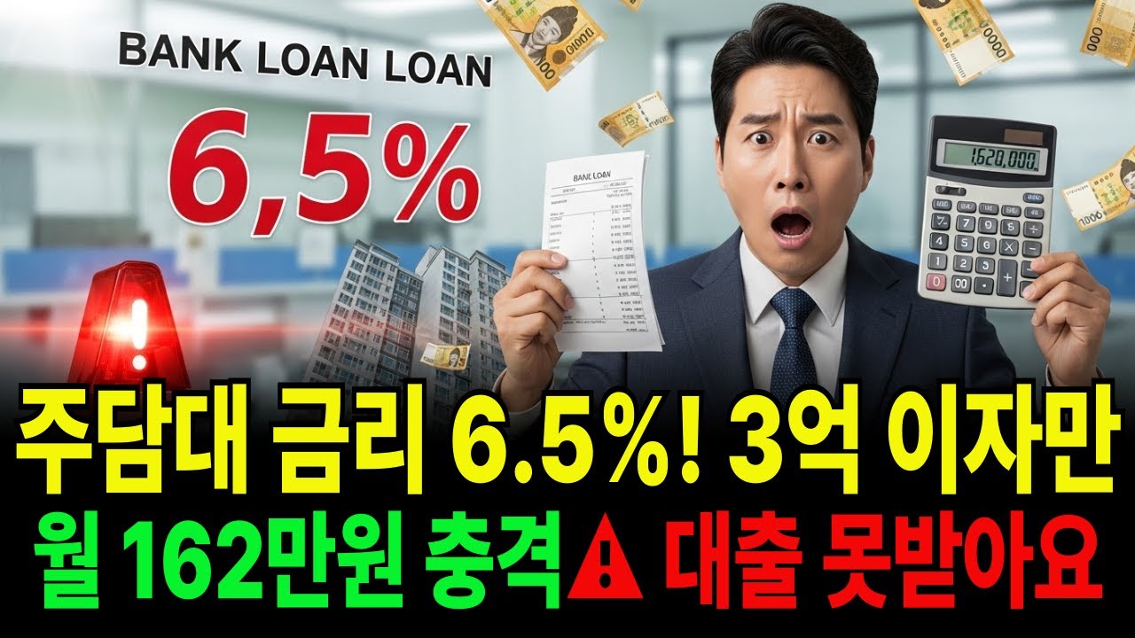 주담대 금리 6.5% 시대! 3억 빌리면 이자만 월 162만원💰 LTV·DSR 규제로 집 못사는 현실 완벽분석