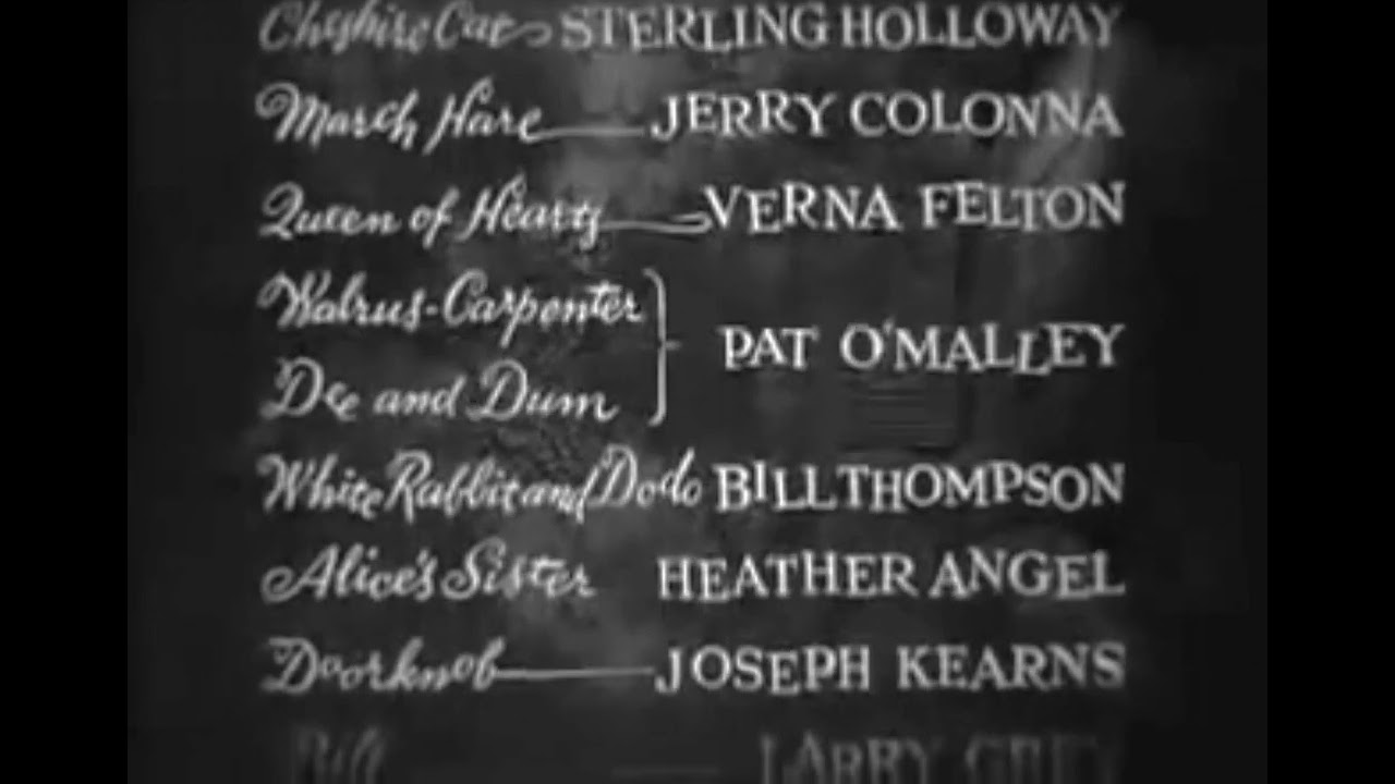Alice in Wonderland (1951) End Credits BLACK AND WHITE EDITION