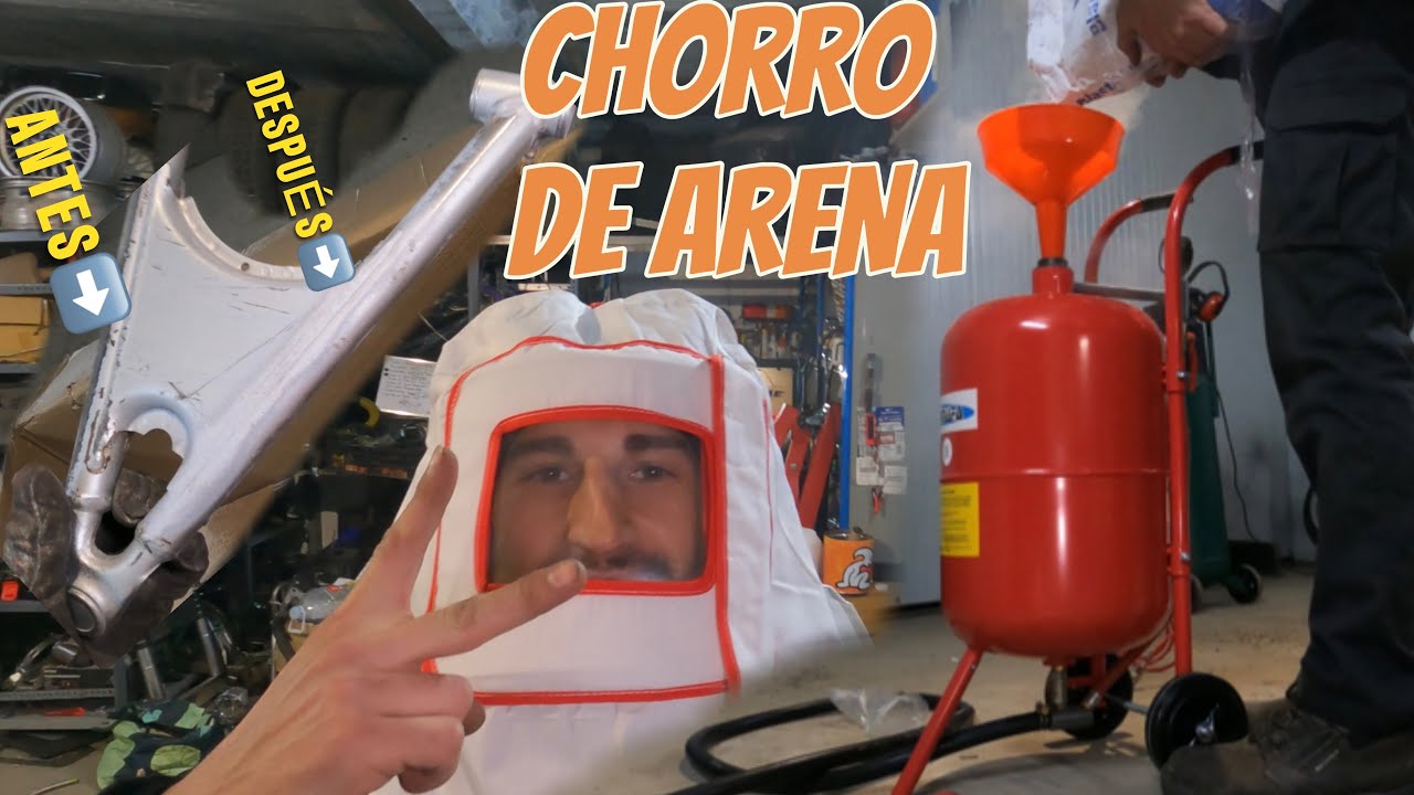 CHORRO DE ARENA nueva máquina en el garage! Unboxing explicación y demostración  SANDBLAST