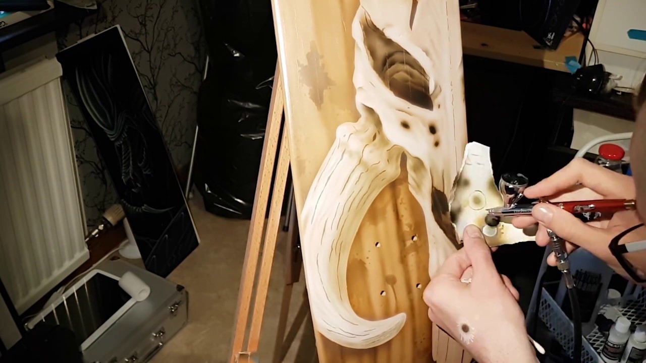 Time-laps skatebord airbrush painting