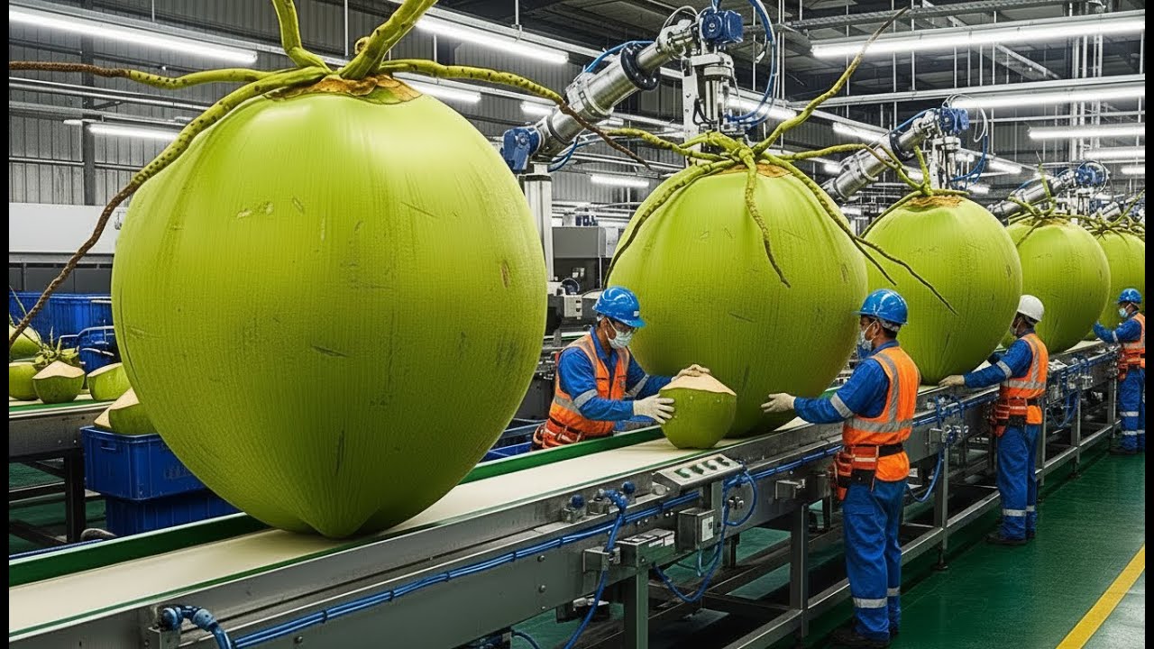 How Coconut Juice Is Made in Factories | From Coconut Farms to Bottled Drink
