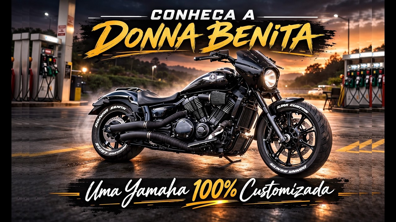 DONNA BENITA, A YAMAHA MIDNIGHT CUSTOMIZADA ALL BLACK