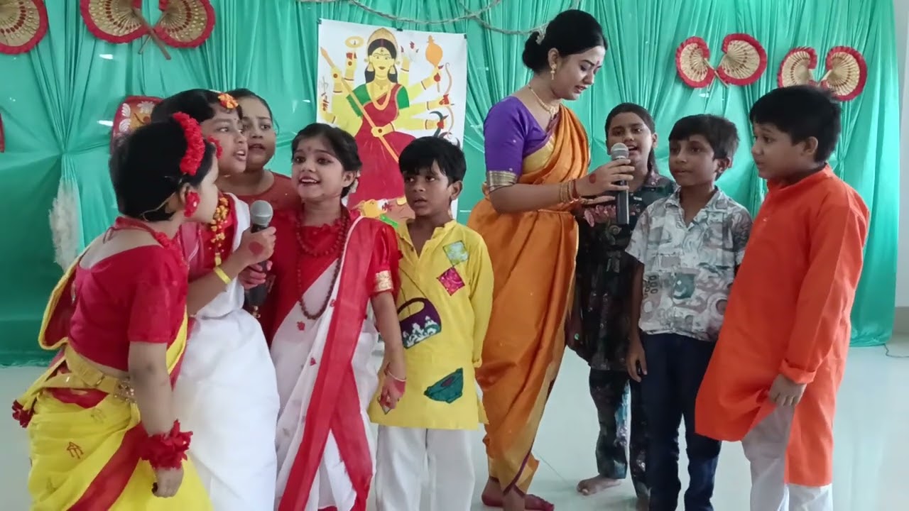 Maa er Agomoni 2025 Group Song by Student @mlzschanchal