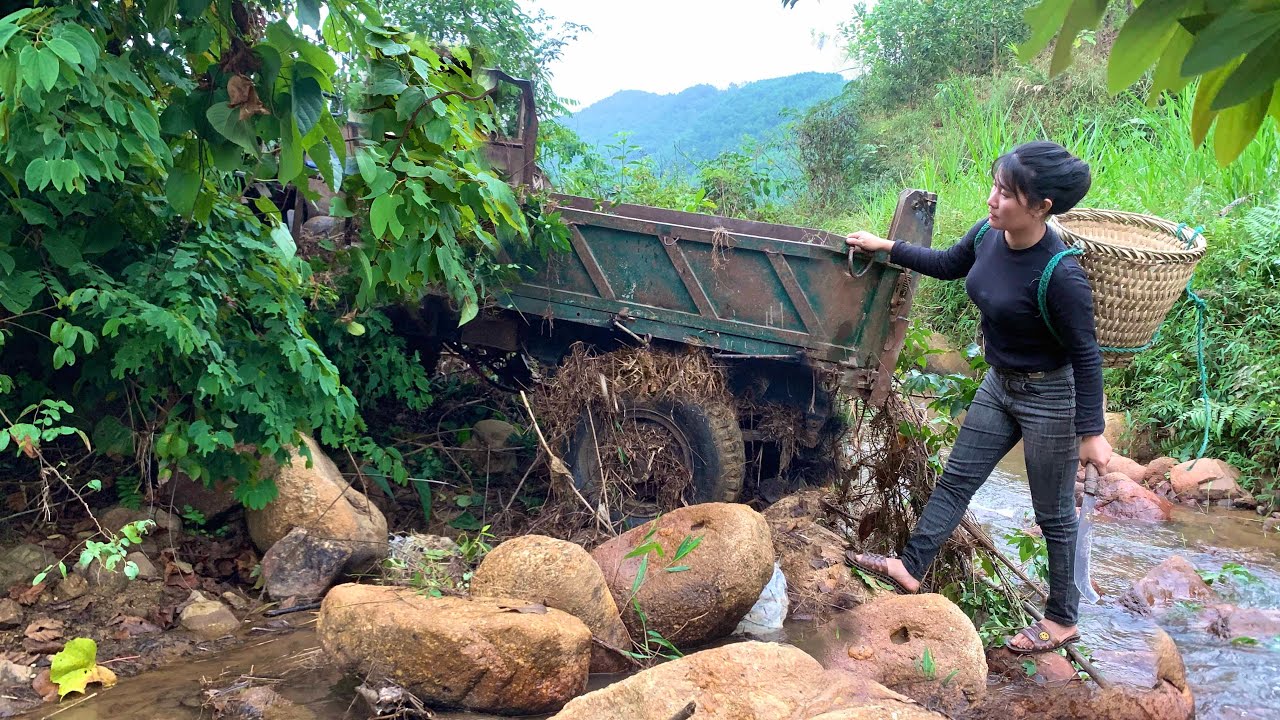 On my way home after weeding, I happened to see a tractor that someone had left behind.
