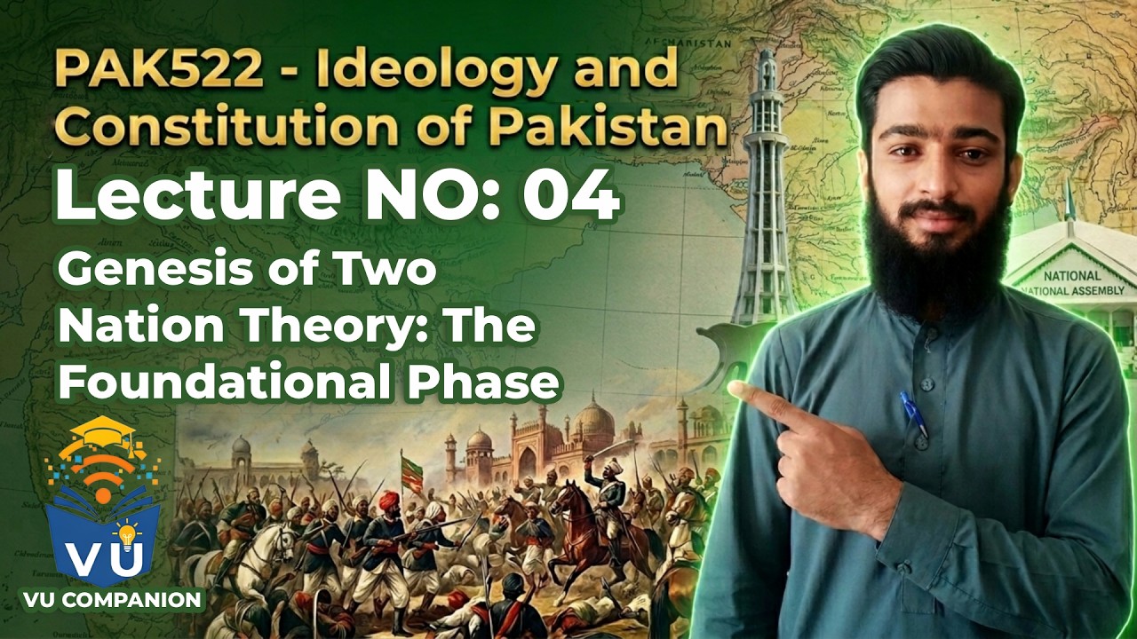 PAK522 Lecture 4| Two-Nation Theory| Urdu-Hindi Controversy | Partition of Bengal | VU Companion #vu