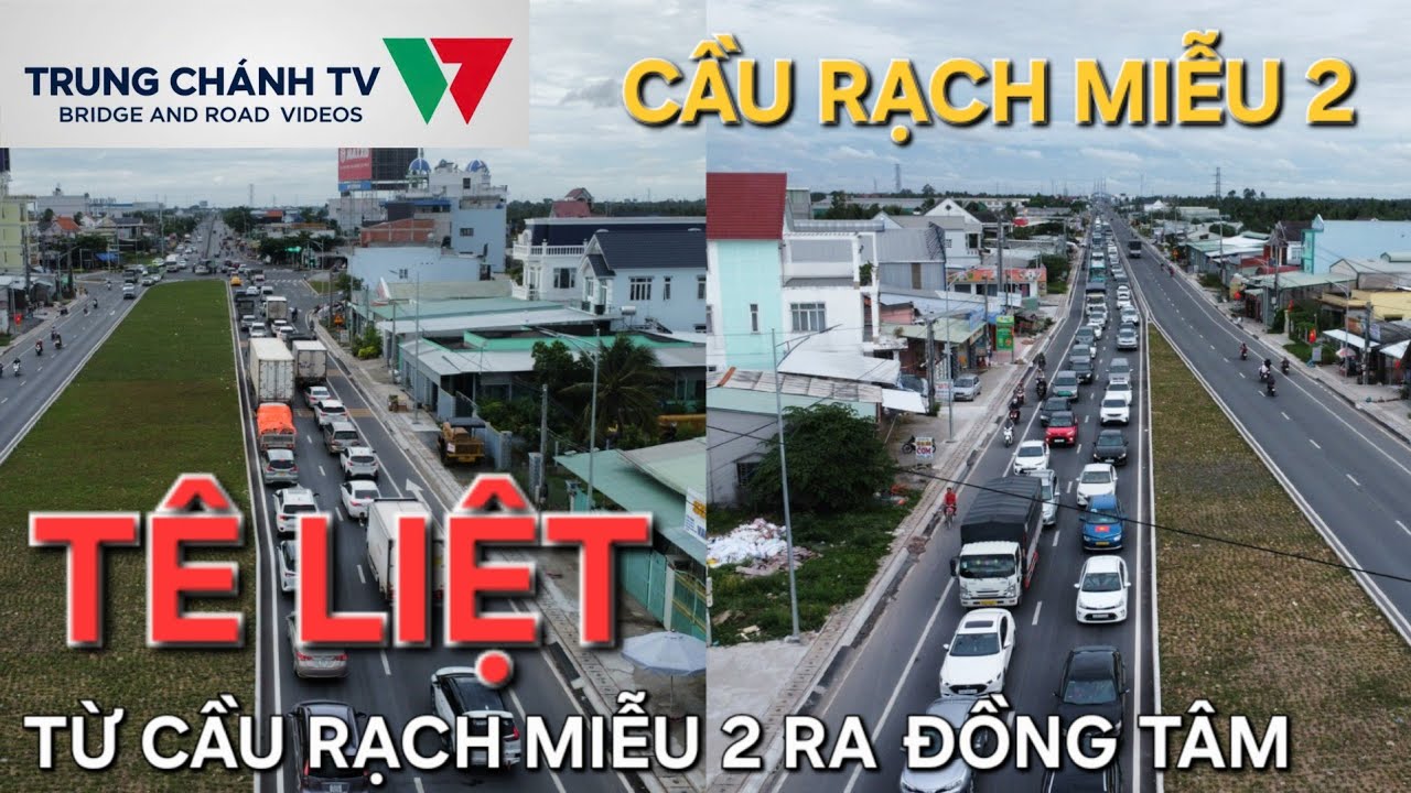 Sốc! Kẹt xe nghiêm trọng từ cầu Rạch Miễu 2 ra ngã tư Đồng Tâm