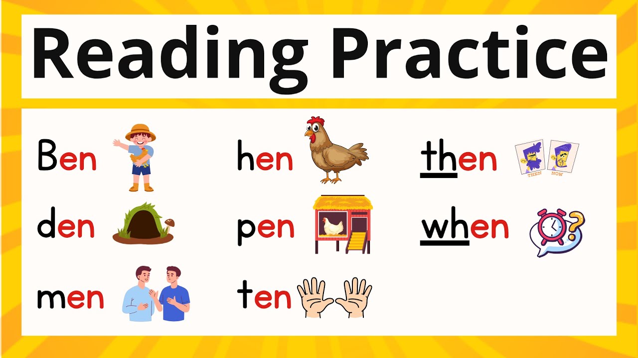 Reading Practice | Word Family -en | Learn to Read with Phonics | CVC Words