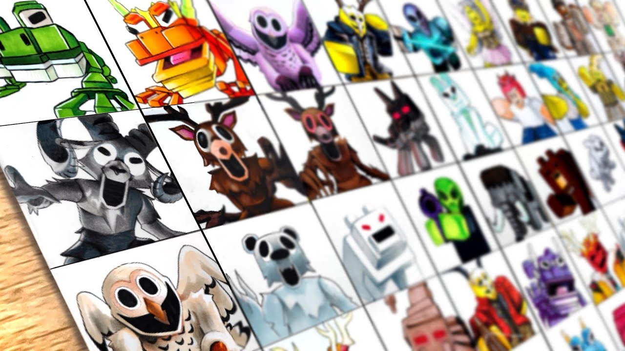 Drawing All Entity 99 Night In The Forest - ROBLOX All Monsters and NPCs