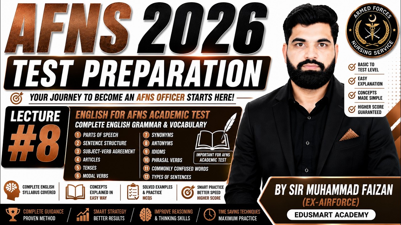 AFNS 2026 Test Preparation Lec#8 | AFNS Academic Test English Syllabus & Mcqs