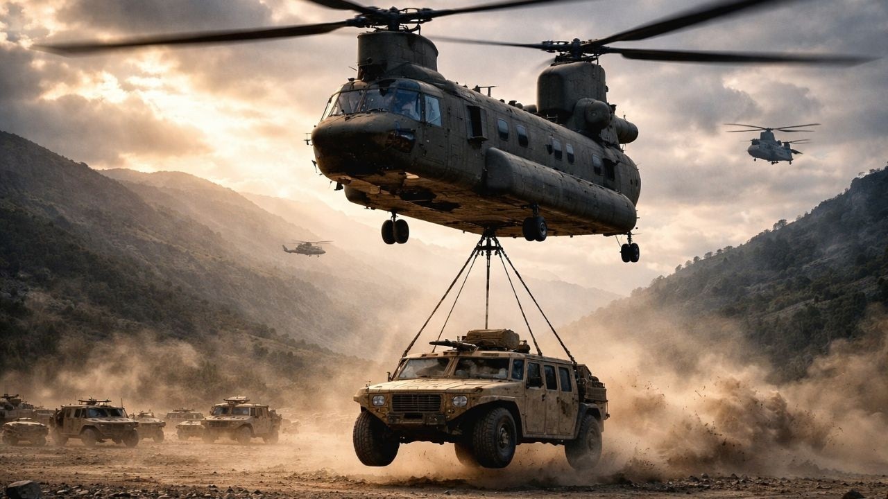 Crazy work of how U.S deploy CH-47 chinook during the mission.