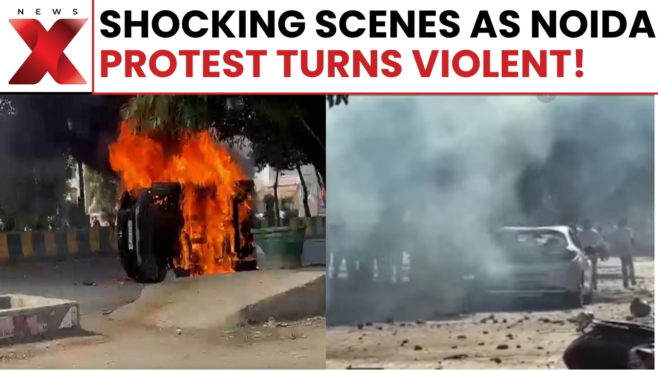 Violence Erupts In Noida As Protesters Torch Vehicles In Phase 2 Area | NewsX