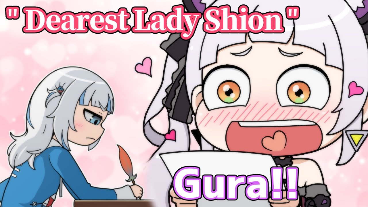 Gura's Passionate Love Letter to Shion and Shion's Reaction After Seeing【Hololive Animation｜Eng sub】