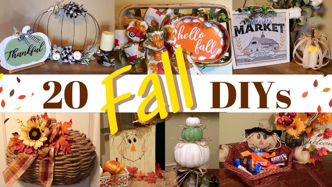 20 Fall Home Decor DIYs – Farmhouse Traditional & Glam – MEGA Fall DIY Video – Dollar Tree and More