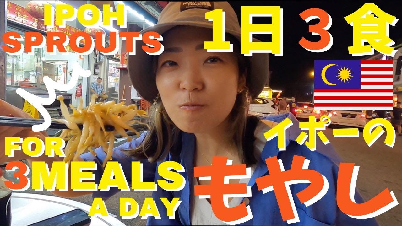【マレーシア移住】国内旅行Episode②イポー名物を食べ尽くす｜Eat up Ipoh's specialties!｜1日3食もやし旅！｜Bean sprouts for 3 meals a day