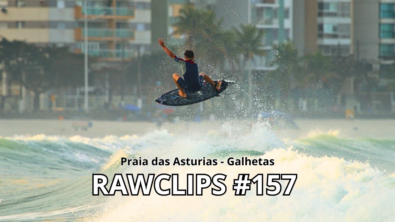 GUARUJÁ SURF SURF CEDO 🌊 PRAIA DAS ASTURIAS (GALHETAS)  ALTAS ONDAS  (rawclips) #157